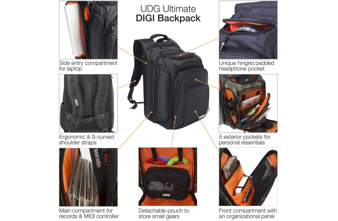 Rucsac laptop / echipamente DJ UDG Ultimate Digi BackPack Camo/Orange