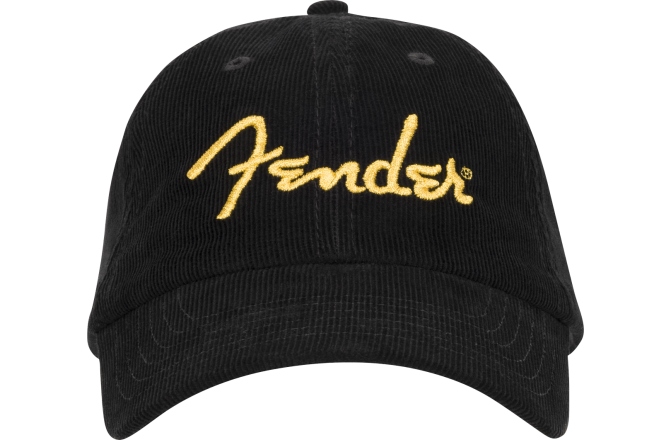 Șapcă Fender Gold Spaghetti Logo Corduroy Baseball Hat Black One Size