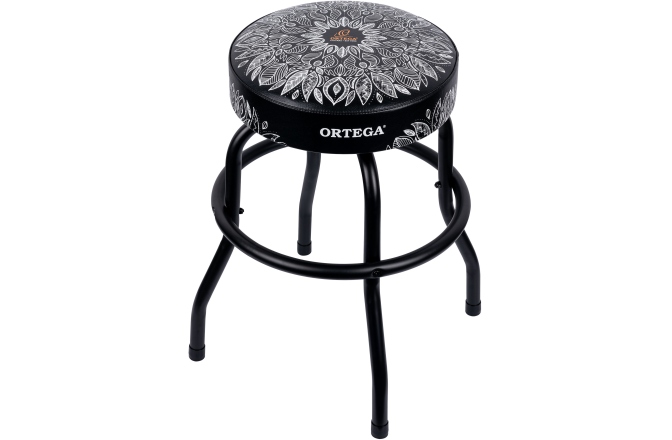 Scaun de bar Ortega Bar Stool - 24" White Kaleidoscope / Black Hardware