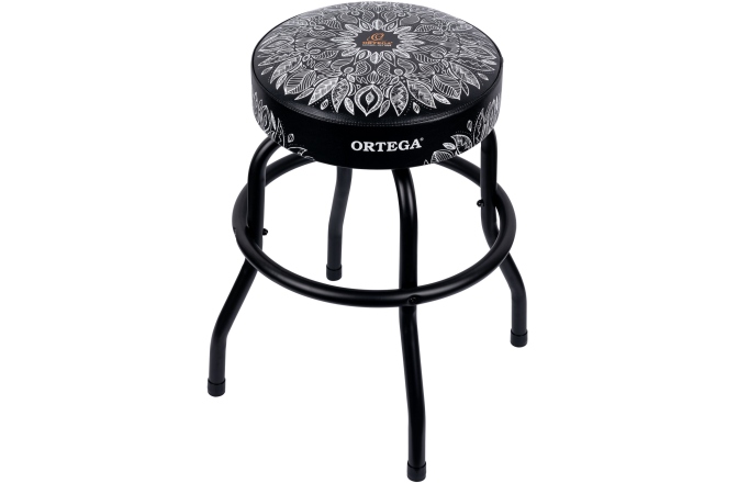 Scaun de bar Ortega Bar Stool - 24" White Kaleidoscope / Black Hardware