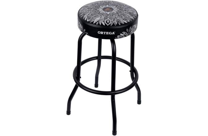 Scaun de bar Ortega Bar Stool - 24" White Kaleidoscope / Black Hardware