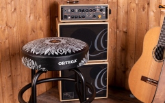 Scaun de bar Ortega Bar Stool - 24" White Kaleidoscope / Black Hardware