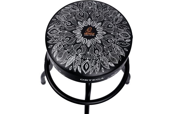 Scaun de bar Ortega Bar Stool - 24" White Kaleidoscope / Black Hardware