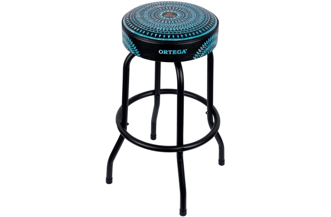 Scaun de bar Ortega Bar Stool - 30" Blue Kaleidoscope / Black Hardware