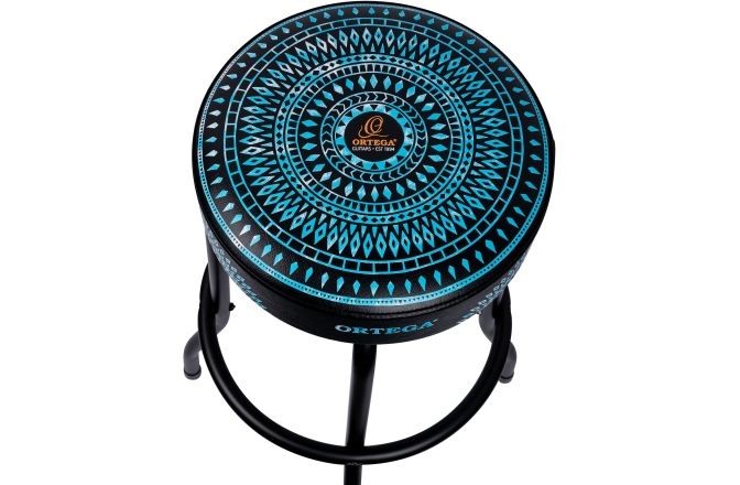 Scaun de bar Ortega Bar Stool - 30" Blue Kaleidoscope / Black Hardware