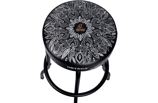 Scaun de bar Ortega Bar Stool - 30" White Kaleidoscope / Black Hardware