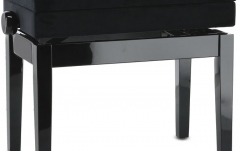 Scaun de pian cu compartiment, Negru lucios Gewa Deluxe Compartment Black Highgloss