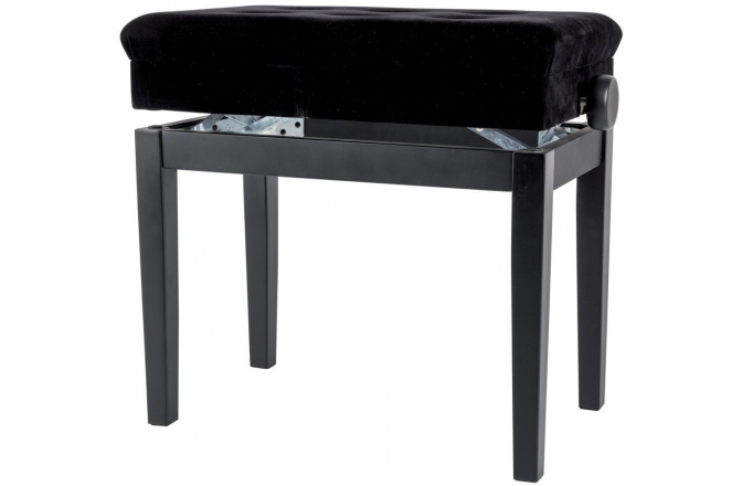 Scaun de pian cu compartiment, Negru lucios Gewa Deluxe Compartment Black Highgloss