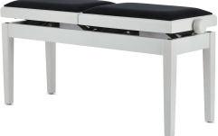 Scaun dublu pentru pian, alb mat Gewa Deluxe Double White Matt