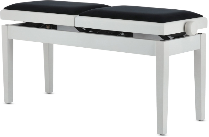 Scaun dublu pentru pian, alb mat Gewa Deluxe Double White Matt