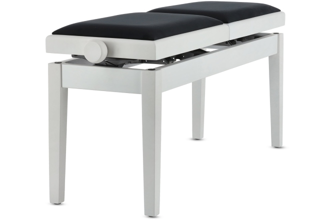 Scaun dublu pentru pian, alb mat Gewa Deluxe Double White Matt