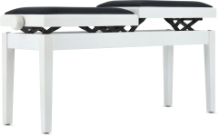Scaun dublu pentru pian, alb mat Gewa Deluxe Double White Matt