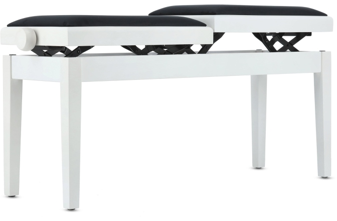 Scaun dublu pentru pian, alb mat Gewa Deluxe Double White Matt