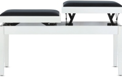 Scaun dublu pentru pian, alb mat Gewa Deluxe Double White Matt