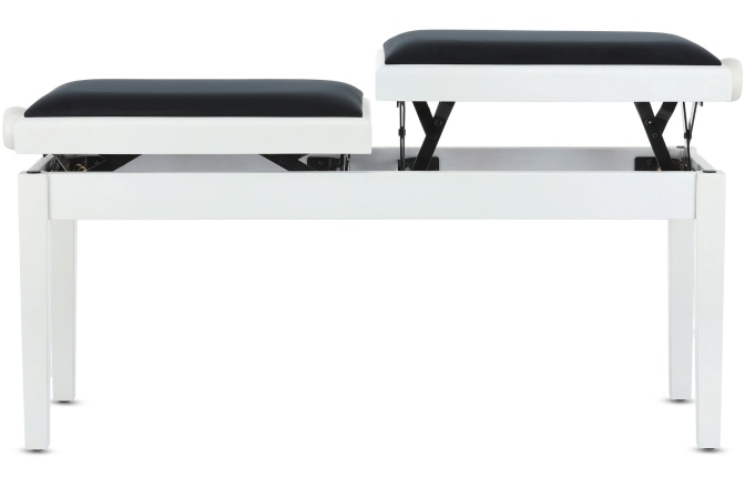 Scaun dublu pentru pian, alb mat Gewa Deluxe Double White Matt