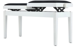 Scaun dublu pentru pian, alb mat Gewa Deluxe Double White Matt