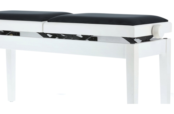 Scaun dublu pentru pian, alb mat Gewa Deluxe Double White Matt