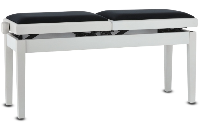Scaun dublu pentru pian, alb mat Gewa Deluxe Double White Matt