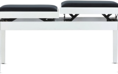 Scaun dublu pentru pian, alb mat Gewa Deluxe Double White Matt