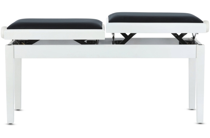 Scaun dublu pentru pian, alb mat Gewa Deluxe Double White Matt