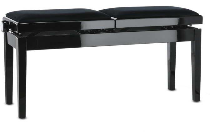 Scaun dublu pentru pian, negru lucios Gewa Deluxe Double Black High Gloss
