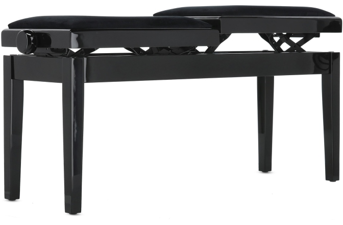 Scaun dublu pentru pian, negru lucios Gewa Deluxe Double Black High Gloss