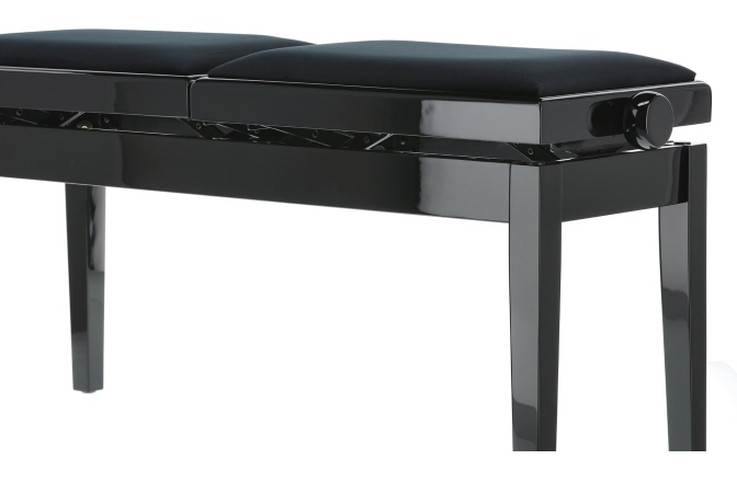 Scaun dublu pentru pian, negru lucios Gewa Deluxe Double Black High Gloss