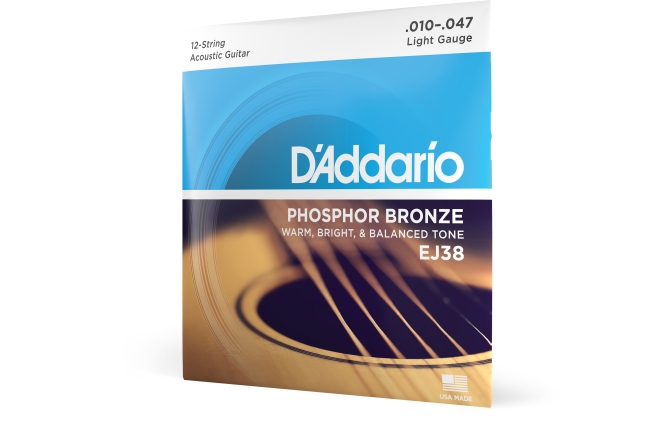 Set 12 corzi chitară acustică Daddario EJ38 Ph. Bronze 12-String 10-47