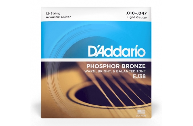 Set 12 corzi chitară acustică Daddario EJ38 Ph. Bronze 12-String 10-47