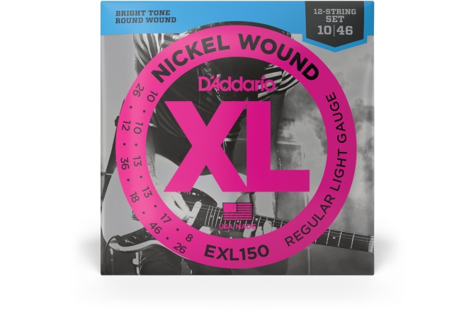 Set 12 corzi  Daddario EXL150