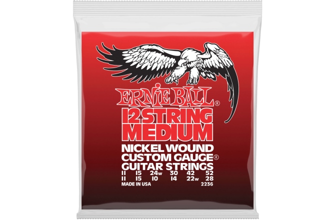 Set 12 corzi Ernie Ball Nickel Wound 12 Medium 11-52 2236
