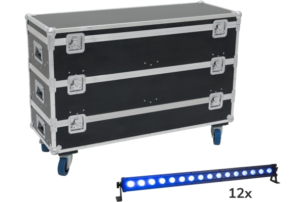 Set 12x LED IP T-Bar 16 QCL Bar + Case with wheels