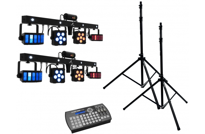 Set 2x LED KLS Laser Bar PRO Eurolite Set 2x LED KLS Laser Bar PRO + Easy Show + 2x M-4 Speaker-System Stand