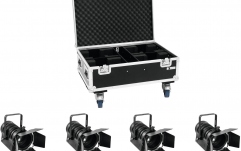 set 4x spoturi cu LED COB de 60 W inclusiv case PRO cu roți Eurolite Set 4x LED THA-60PC + Case