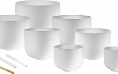 Set 7 Boluri de Meditație Meinl Sonic Energy Crystal Singing Bowls Chakra Set White-frosted C4, D4, E4, F4, G4, A4, B4 432 Hz