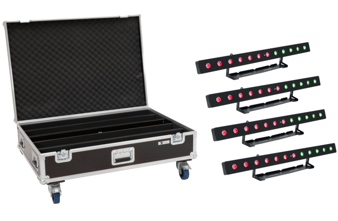 Set bară LED Eurolite Set 4x LED PIX-12 HCL Bar + Case with wheels