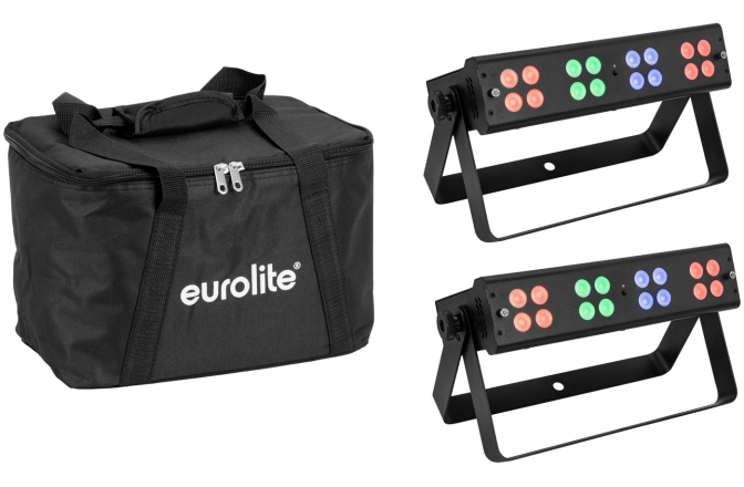Set bare lumini  Eurolite Set 2x LED Silent Bar 16x4W RGB/WW + Soft Bag