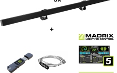 Set bare pixel plus controller și software Eurolite Set 5x LED PR-100/32 Pixel DMX Rail bk + Madrix Software