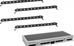 Set bare Spotlight Eurolite Set 4x LED BAR-12 QCL RGBW Bar + Case