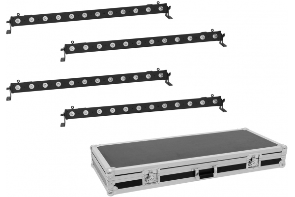 Set 4x LED BAR-12 QCL RGBW Bar + Case