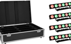 set barecu efect de lumină Eurolite Set 4x LED PMB-8 COB QCL 30W Bar + Case