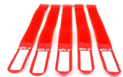 Set benzi velcro GAFER.PL Tie Straps 25x550mm 5 pieces red