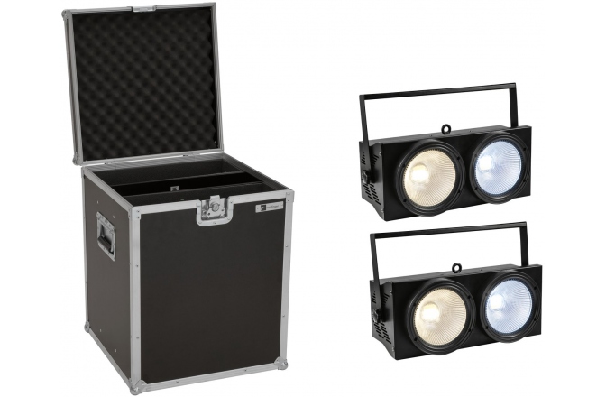 Set Blinder LED Eurolite Set 2x Audience Blinder 2x100W LED COB CW/WW + Case