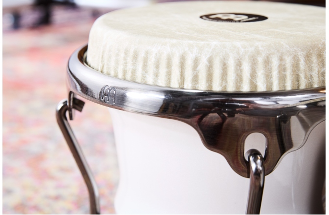 Set Bongos Meinl AS Roberto Serrano, REMO Fiberskyn Heads - 7"- 8 1/2" Pearl White