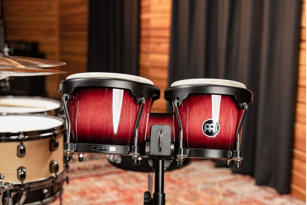 Headliner Serie Wood Bongo 6 3/4" MACHO &#38; 8" HEMBRA - Wine Red Burst