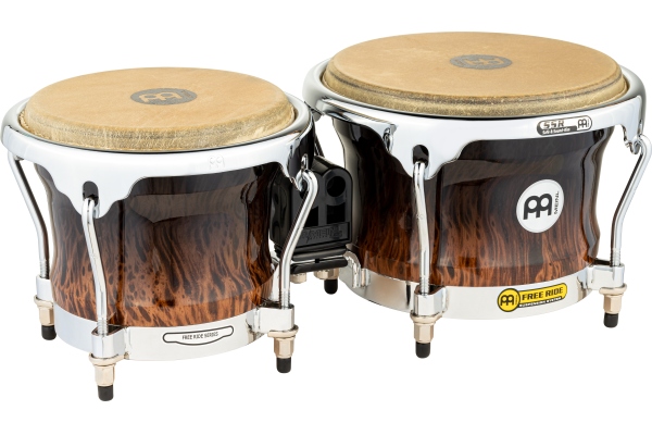 Professional Series Wood Bongo - Brown Burl 7" MACHO &#38; 8 1/2" HEMBRA