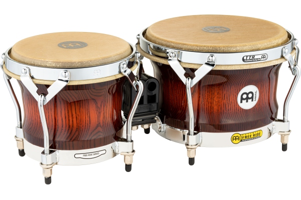 Woodcraft Series Wood Bongo 7" MACHO &#38; 9" HEMBRA - Antique Mahogany Burst/Chrome HW