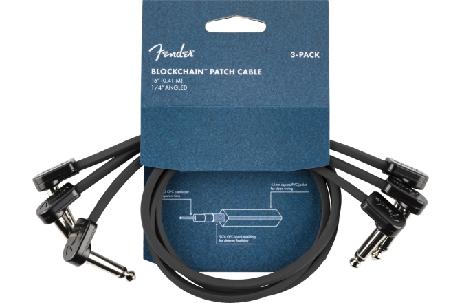 Set cabluri Patch Fender Blockchain 16" Patch Cable 3-pack Angle/Angle