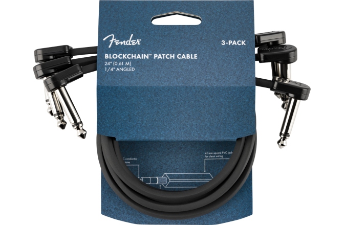 Set cabluri Patch Fender Blockchain 24" Patch Cable 3-pack Angle/Angle