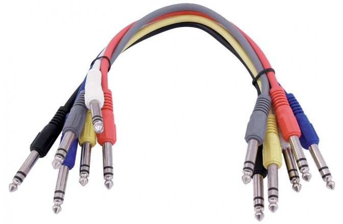 Set cabluri patch Omnitronic Jack cable 6.3 Patchcord stereo 6x0.6m